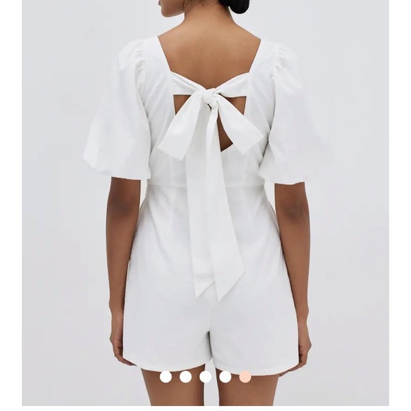 Taye Puff Sleeve Tie Back Romper - Picture 5 of 15